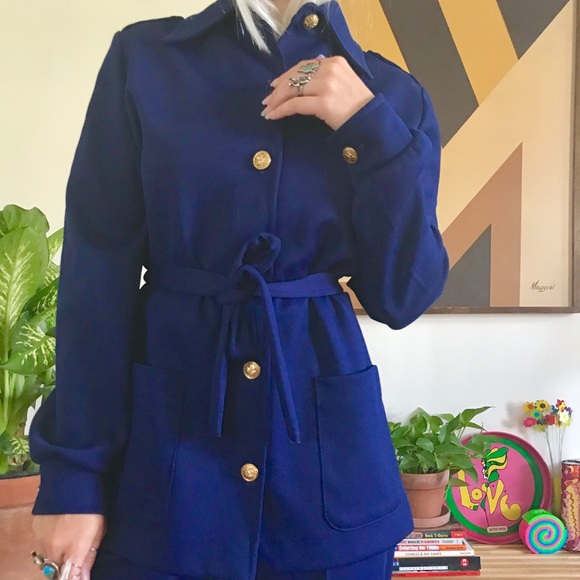 Vintage 70s coordinating pat suit 3 piece set M/L - Picture 3 of 8